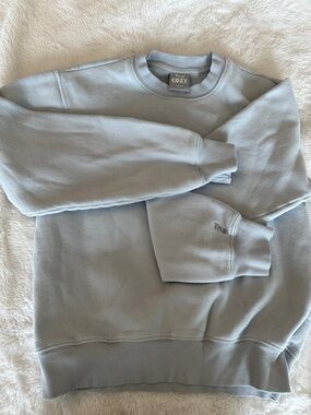 TNA Cozy Crewneck Sweatshirt in Pale Blue